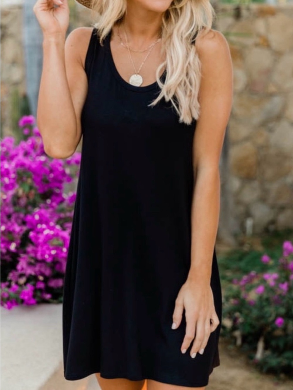 Pink Lily Adoring Memories Tank T-Shirt Black Dress. NWT. XL.